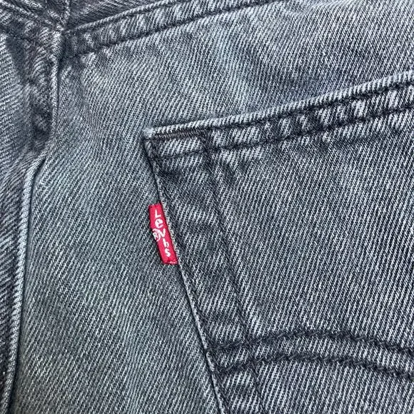 Levi’s Jeans Sz 30 94’ Baggy Black Wash Button Fly High Rise Mom Jean Grunge - Picture 6 of 11